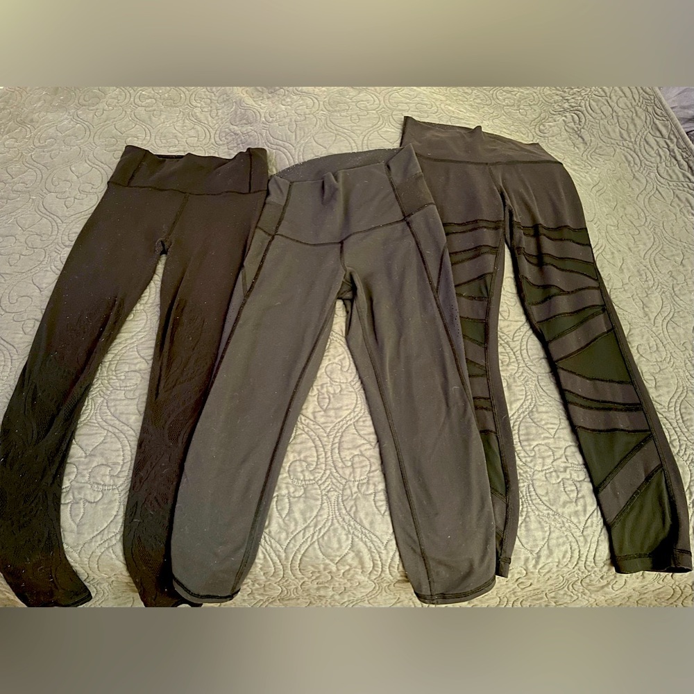 Lululemon black leggings. Various styles.